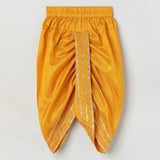 Dark Yellow Dola Silk Kurta Dhoti Set for Boys - BYB PREMIUM