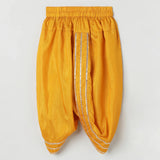 Dark Yellow Dola Silk Kurta Dhoti Set for Boys - BYB PREMIUM