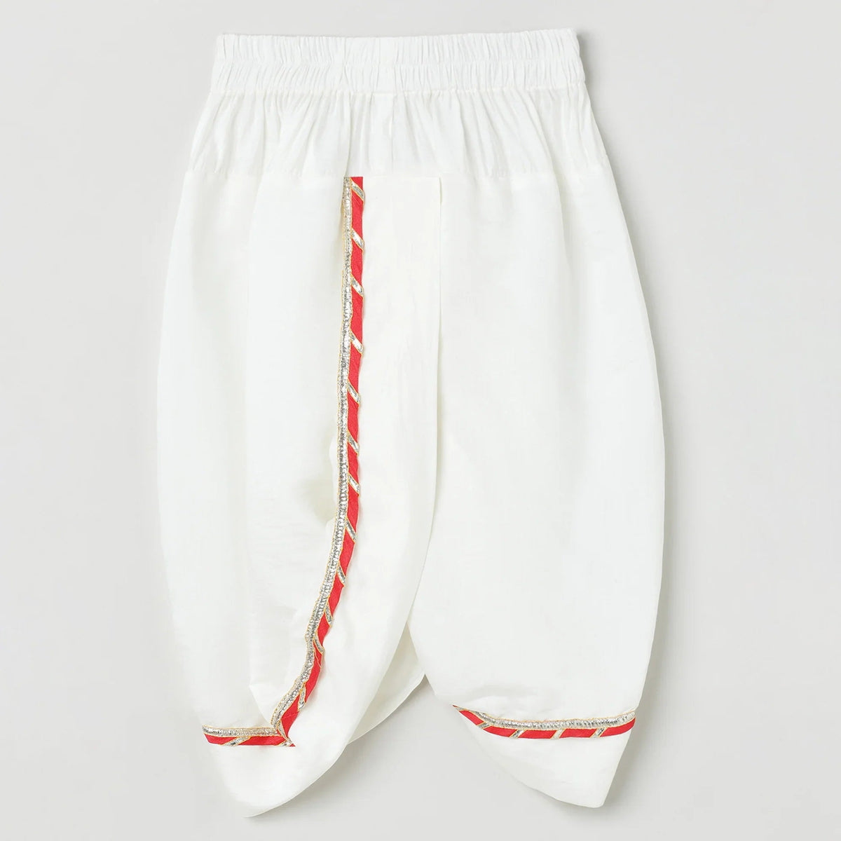 Dola silk kurta & dhoti set with pearl   embellished ganesha embroidery   byb premium