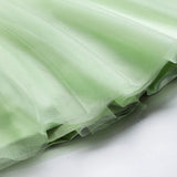 Dusty Lime Tulle Girls Party Gown with Zardozi Embroidery & 3D Floral Detailing - BYB PREMIUM