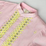 Dusty Pink Chanderi Silk Kurta with Pyjama Set for Boys - BYB PREMIUM