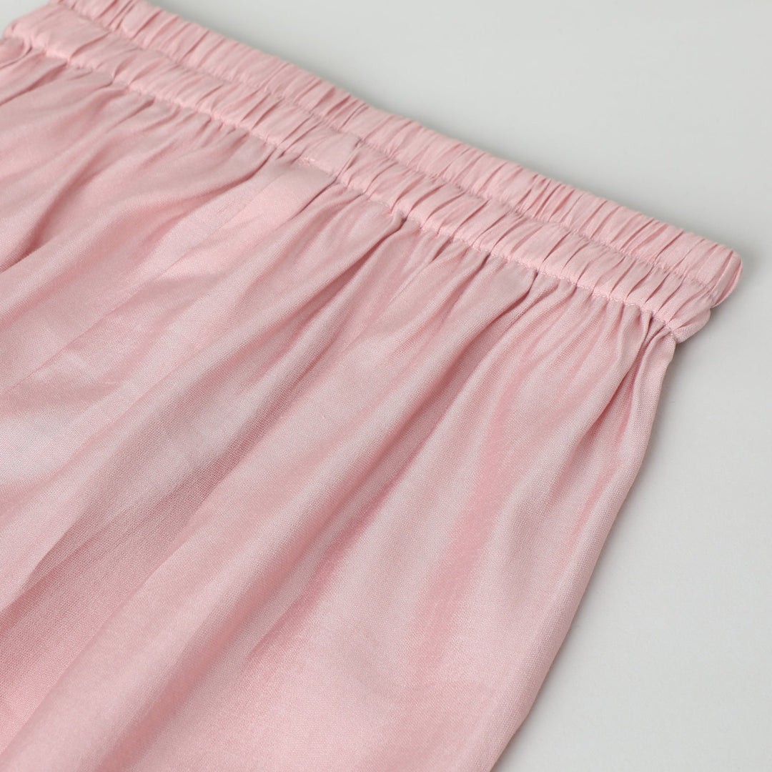 Dusty Pink Chanderi Silk Kurta with Pyjama Set for Boys - BYB PREMIUM