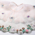Load image into Gallery viewer, Dusty Rose Organza Girls Dress with Hand-Embroidered Cape &amp; Satin Lining - BYB PREMIUM
