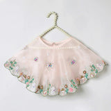 Dusty Rose Organza Girls Dress with Hand-Embroidered Cape & Satin Lining - BYB PREMIUM