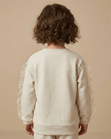 Ecru Melange Cotton Elastane Sweatshirt for Girls - BYB PREMIUM