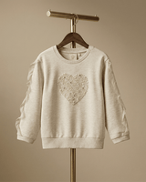 Ecru Melange Cotton Elastane Sweatshirt for Girls - BYB PREMIUM