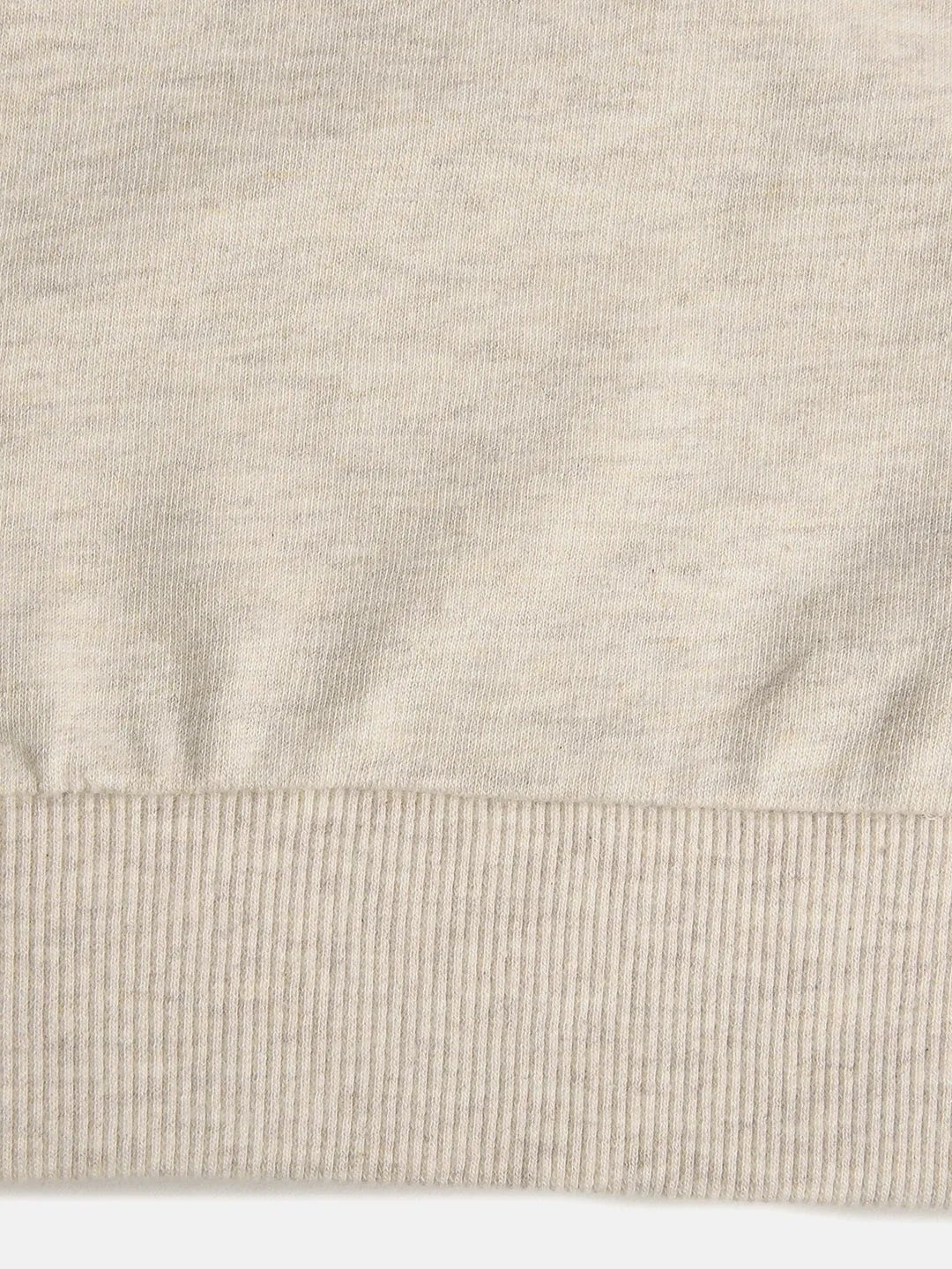 Ecru melange cotton elastane sweatshirt for girls   byb premium