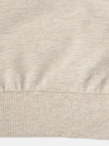 Ecru Melange Sweatshirt with Pearl Heart Embroidery - BYB PREMIUM