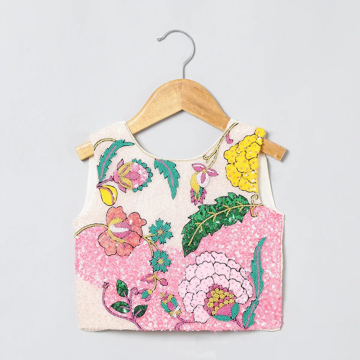 Embroidered organza skirt & top set   byb premium