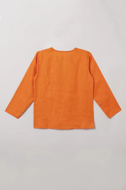 Festive Orange Kurta Dhoti Set - BYB PREMIUM