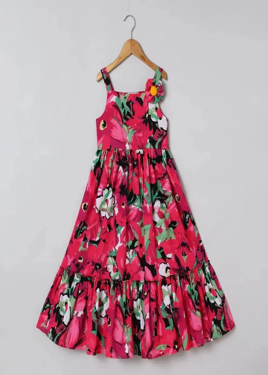 Floral Cotton Maxi Dress - BYB PREMIUM
