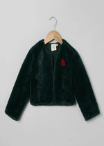 Load image into Gallery viewer, Forest Green Fur Jacket - BYB PREMIUM
