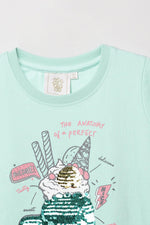 Load image into Gallery viewer, Fresh Teal Cotton T-Shirt for Girls - BYB PREMIUM
