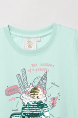 Fresh Teal Cotton T-Shirt for Girls - BYB PREMIUM