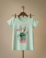 Fresh Teal Cotton T-Shirt for Girls - BYB PREMIUM