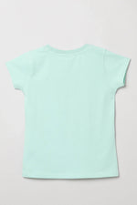 Load image into Gallery viewer, Fresh Teal Reversible Sequin Drink Print T-Shirt for Girls - BYB PREMIUM
