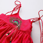 Load image into Gallery viewer, Fuchsia Pink Tissue Silk Mayurpankh Embroidered Top with Green Taffeta Dhoti - BYB PREMIUM
