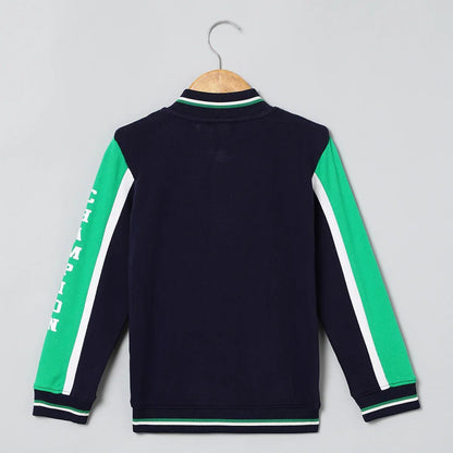 Game On Varsity Cotton Bomber Jacket – Navy Blue - BYB PREMIUM