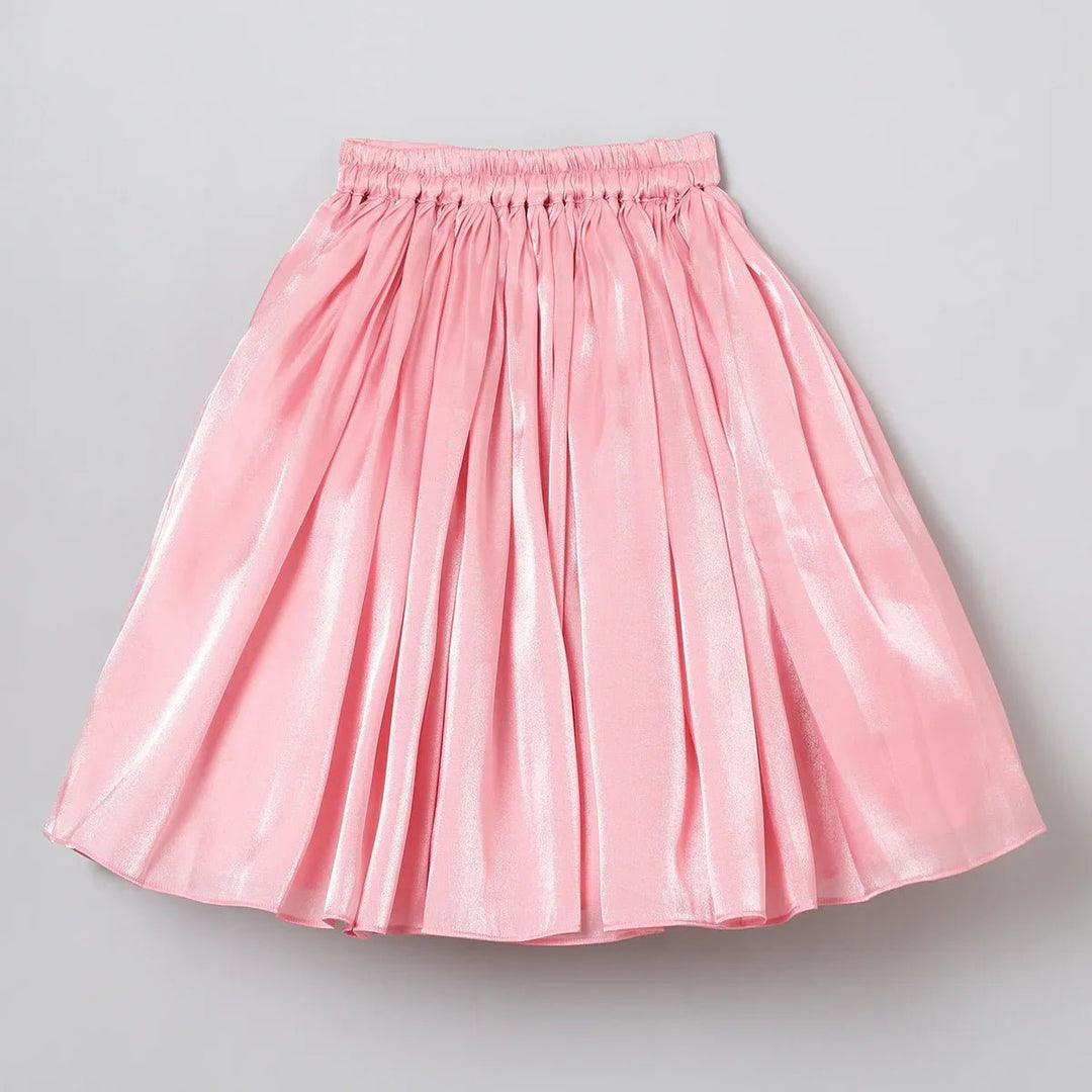 Girls Butterfly Embroidery And Shinny Glass Tissue Skirt And Top - BYB PREMIUM