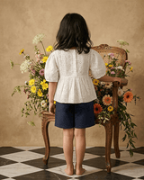 Girls Cotton Hakoba Top with Linen Shorts Set – Summer Kids Outfit - BYB PREMIUM