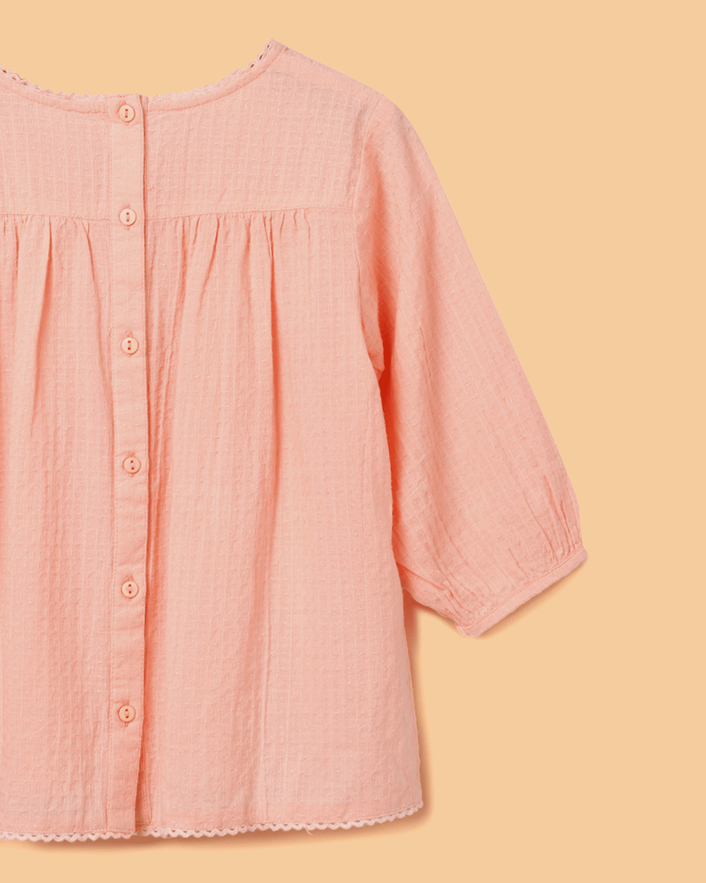 Girls Dobby Cotton Dress Combo Set – Floral Dress & Peach Top Outfit (Pack of 2) - BYB PREMIUM