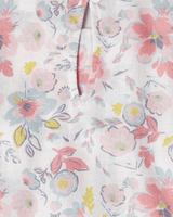 Girls Dobby Cotton Dress Combo Set – Floral Dress & Peach Top Outfit (Pack of 2) - BYB PREMIUM