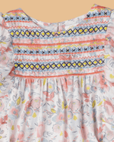 Girls Dobby Cotton Dress Combo Set – Floral Dress & Peach Top Outfit (Pack of 2) - BYB PREMIUM