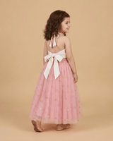 Girls Floral Embroidered Crop Top with Pink Tulle Skirt Set - BYB PREMIUM