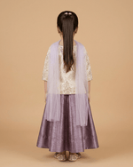 Load image into Gallery viewer, Girls Lavender Silk Lehenga Set with Embroidered Top &amp; Dupatta – Ethnic Wear - BYB PREMIUM
