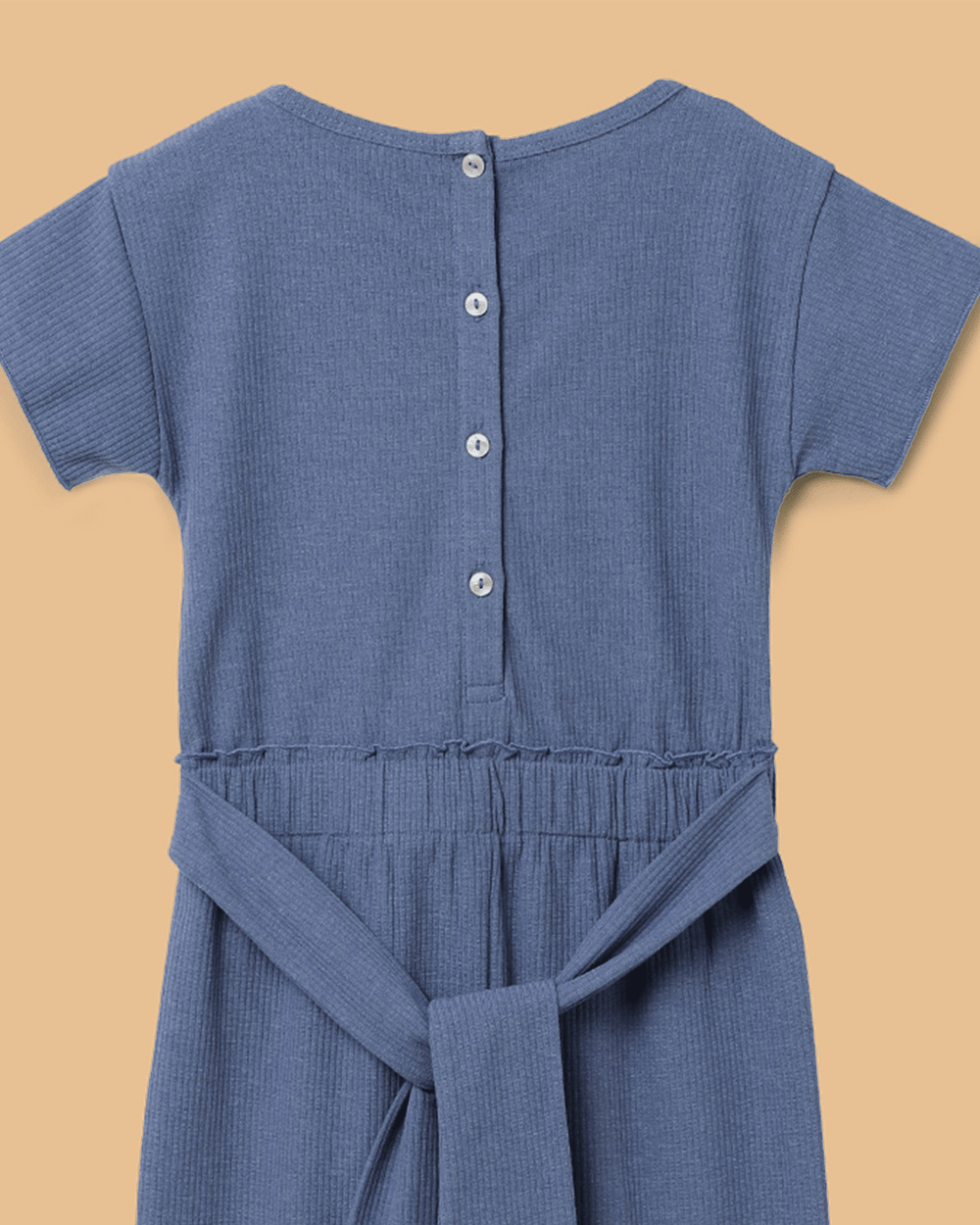 Girls Linen Lurex Co-ord Combo Set – Blue Jumpsuit & Embroidered Top with Shorts (Pack of 2) - BYB PREMIUM