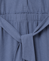 Girls Linen Lurex Co-ord Combo Set – Blue Jumpsuit & Embroidered Top with Shorts (Pack of 2) - BYB PREMIUM