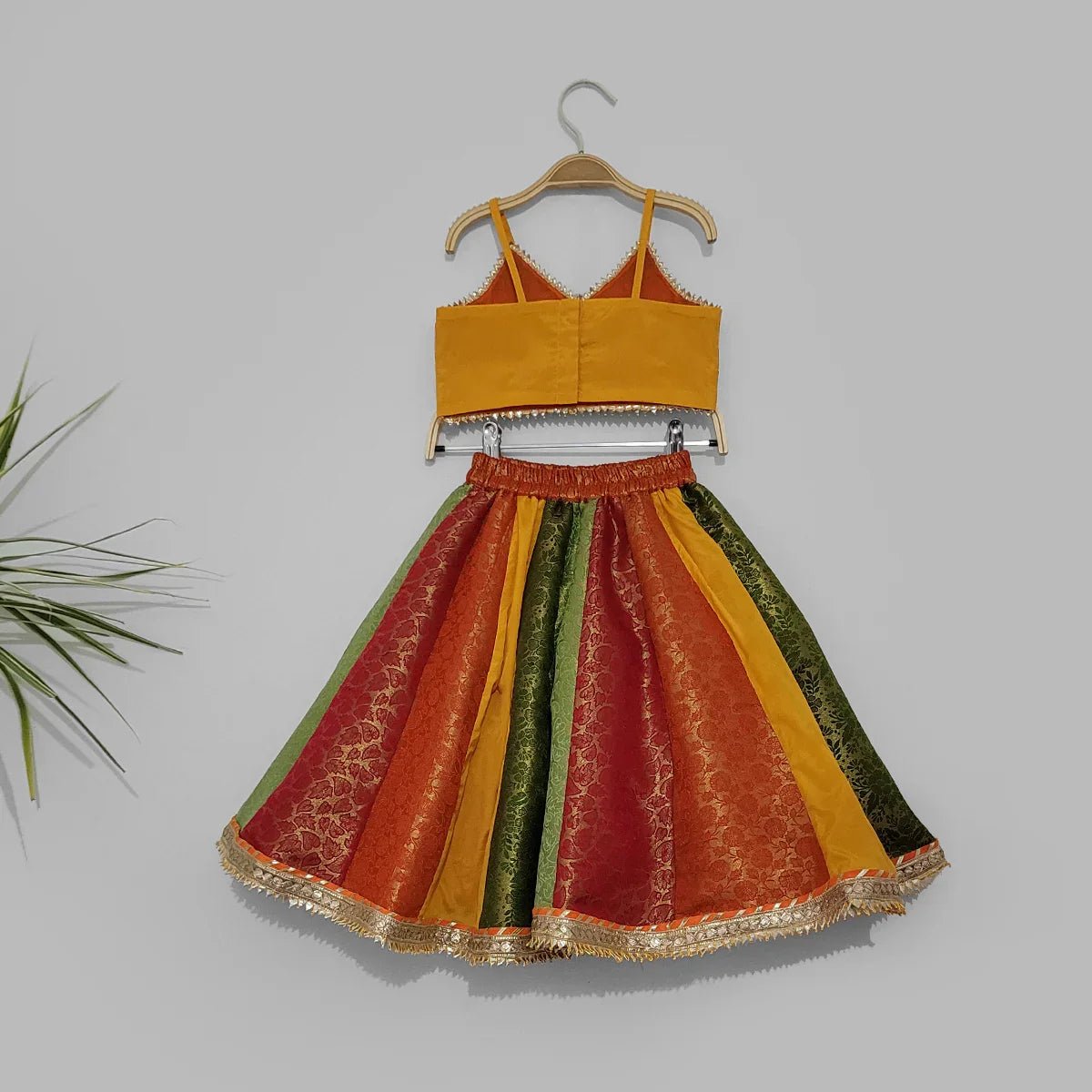 Girls Multicolor Banarasi Lehenga Set - BYB PREMIUM