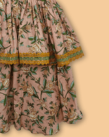 Girls Peach Cotton Sharara Set with Printed Peplum Top| Premium Cotton Ethnic Wear - BYB PREMIUM