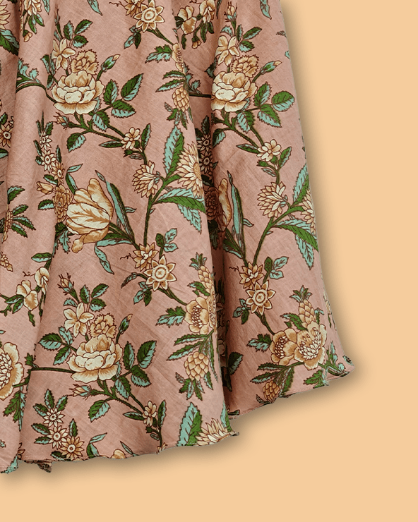 Girls Peach Cotton Sharara Set with Printed Peplum Top| Premium Cotton Ethnic Wear - BYB PREMIUM
