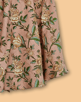 Girls Peach Cotton Sharara Set with Printed Peplum Top| Premium Cotton Ethnic Wear - BYB PREMIUM