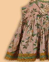 Girls Peach Cotton Sharara Set with Printed Peplum Top| Premium Cotton Ethnic Wear - BYB PREMIUM