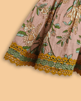 Girls Peach Cotton Sharara Set with Printed Peplum Top| Premium Cotton Ethnic Wear - BYB PREMIUM