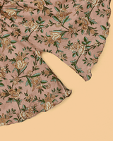 Girls Peach Cotton Sharara Set with Printed Peplum Top| Premium Cotton Ethnic Wear - BYB PREMIUM