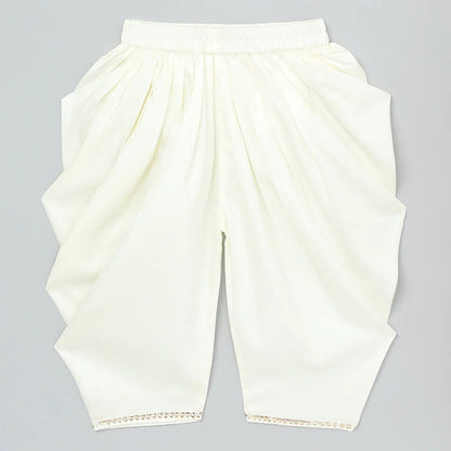 Girls Pink Floral Off - Shoulder Dhoti Set - BYB PREMIUM