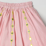 Load image into Gallery viewer, Girls Pink Mirror‑Work Lehenga Set with Halter Top and Dupatta - BYB PREMIUM
