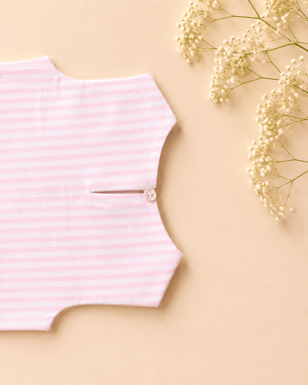 Girls Pure Cotton Pink Striped Co-Ord Set with Scalloped Embroidery - BYB PREMIUM
