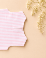 Load image into Gallery viewer, Girls Pure Cotton Pink Striped Co-Ord Set with Scalloped Embroidery - BYB PREMIUM
