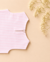 Girls Pure Cotton Pink Striped Co-Ord Set with Scalloped Embroidery - BYB PREMIUM