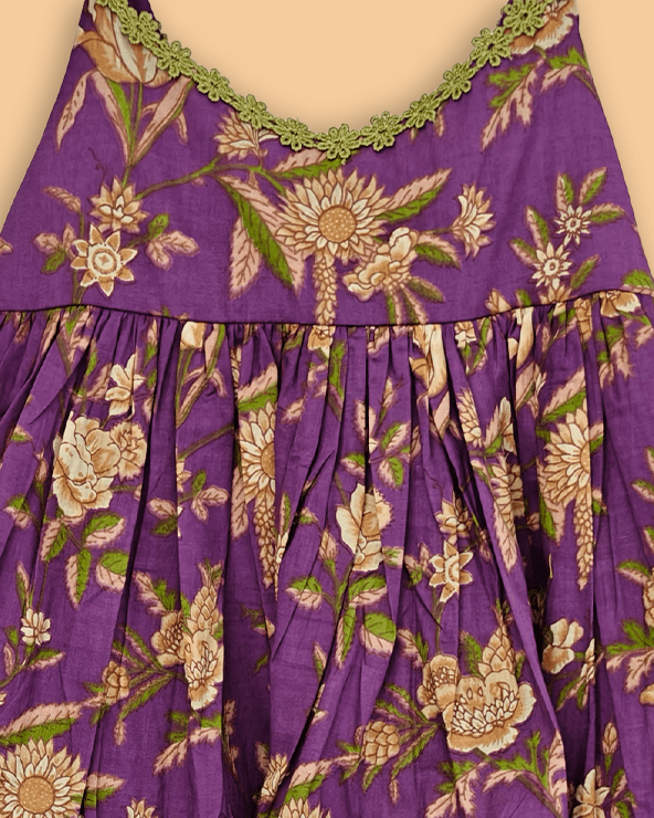 Girls Purple Cotton Sharara Set with Printed Peplum Top| Premium Cotton Ethnic Wear - BYB PREMIUM