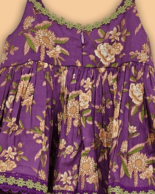 Girls Purple Cotton Sharara Set with Printed Peplum Top| Premium Cotton Ethnic Wear - BYB PREMIUM