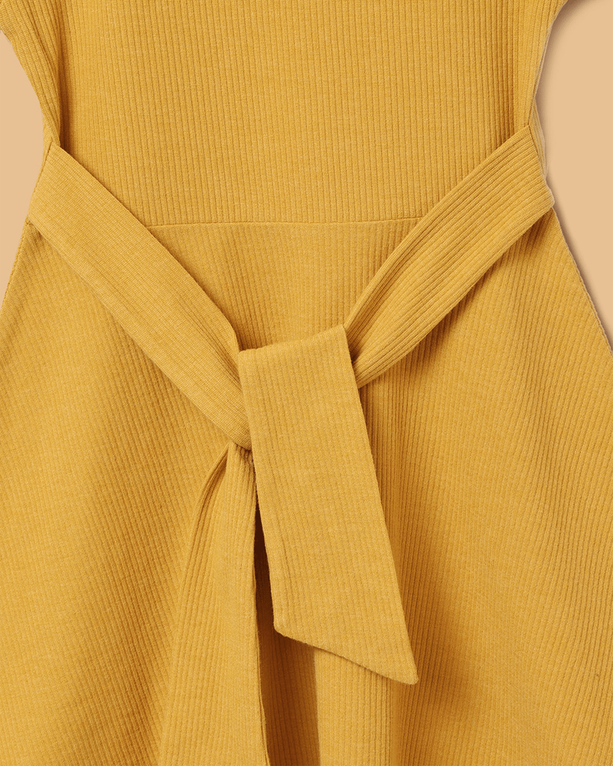 Girls viscose moss dress combo set – mustard solid dress & embroidered beige dress (pack of 2)   byb premium