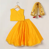 Girls Yellow Lehenga Set with Dupatta - BYB PREMIUM