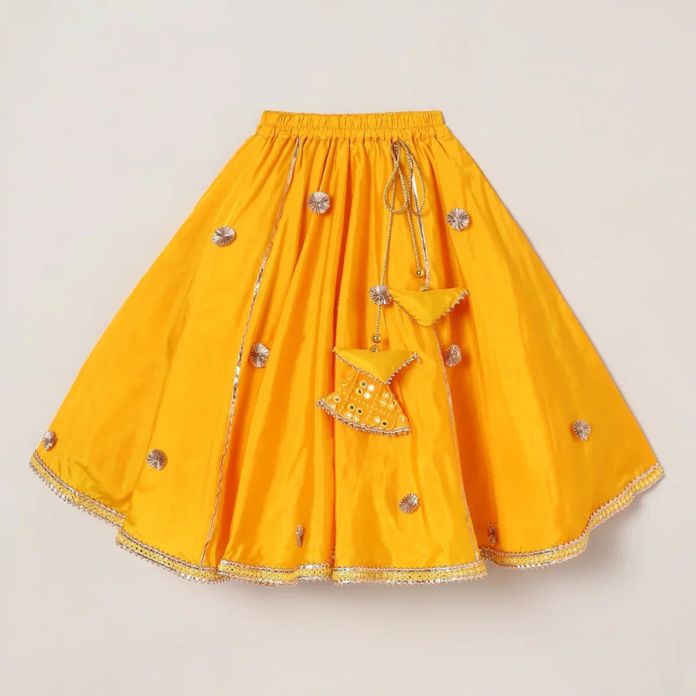 Girls Yellow Lehenga Set with Dupatta - BYB PREMIUM