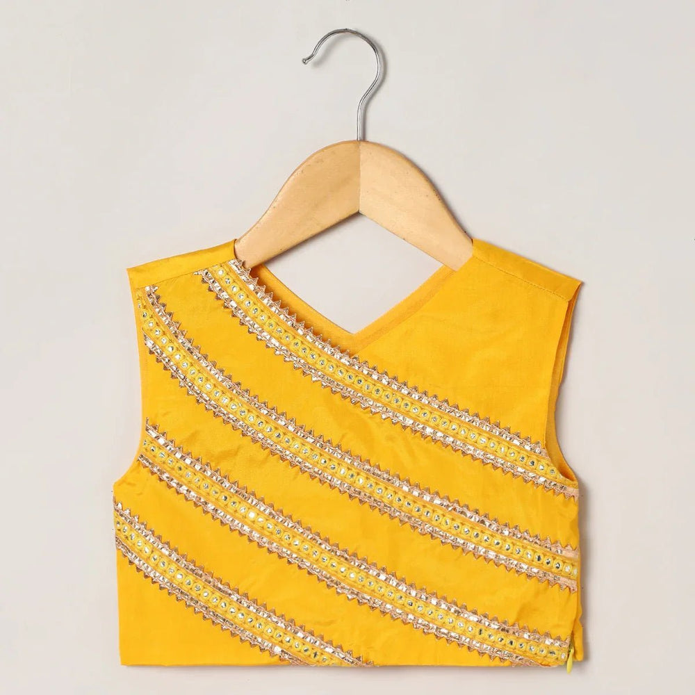 Girls Yellow Lehenga Set with Dupatta - BYB PREMIUM