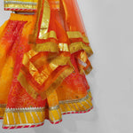 Load image into Gallery viewer, Girls Yellow Silk Top &amp; Bandhani Lehenga Set - BYB PREMIUM
